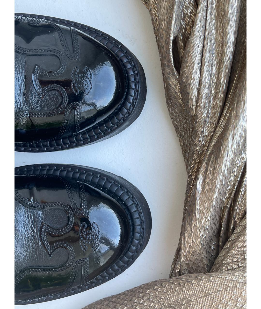 CHANEL Черные кожаные ботинки, фото 5