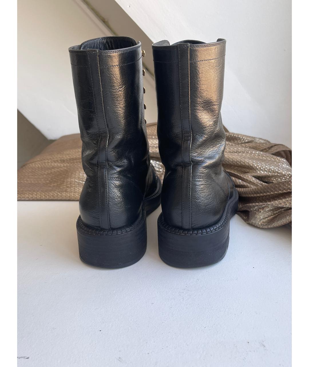 CHANEL Черные кожаные ботинки, фото 6