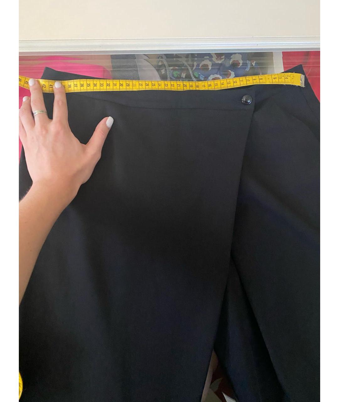 LOVE MOSCHINO Черные шерстяные прямые брюки, фото 6