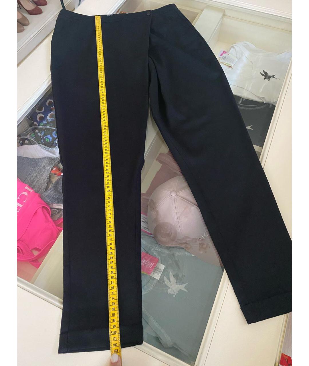 LOVE MOSCHINO Черные шерстяные прямые брюки, фото 8