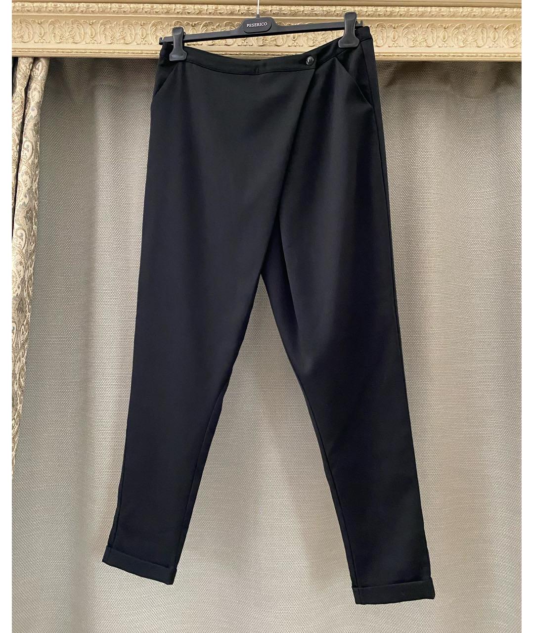 LOVE MOSCHINO Черные шерстяные прямые брюки, фото 9