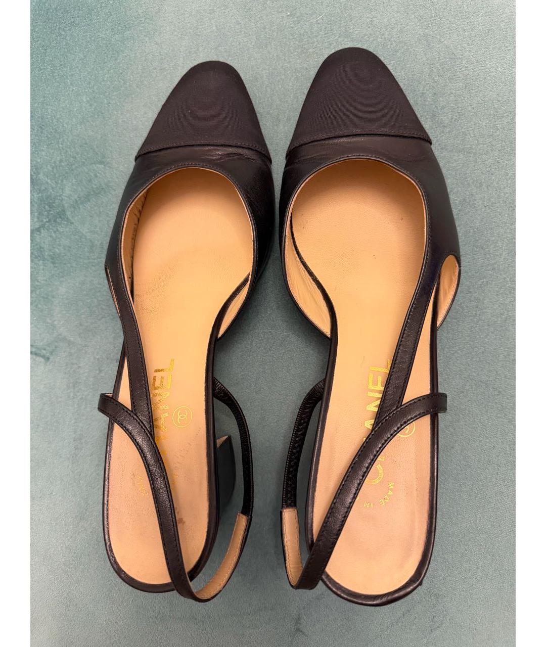 CHANEL Черные кожаные туфли, фото 3