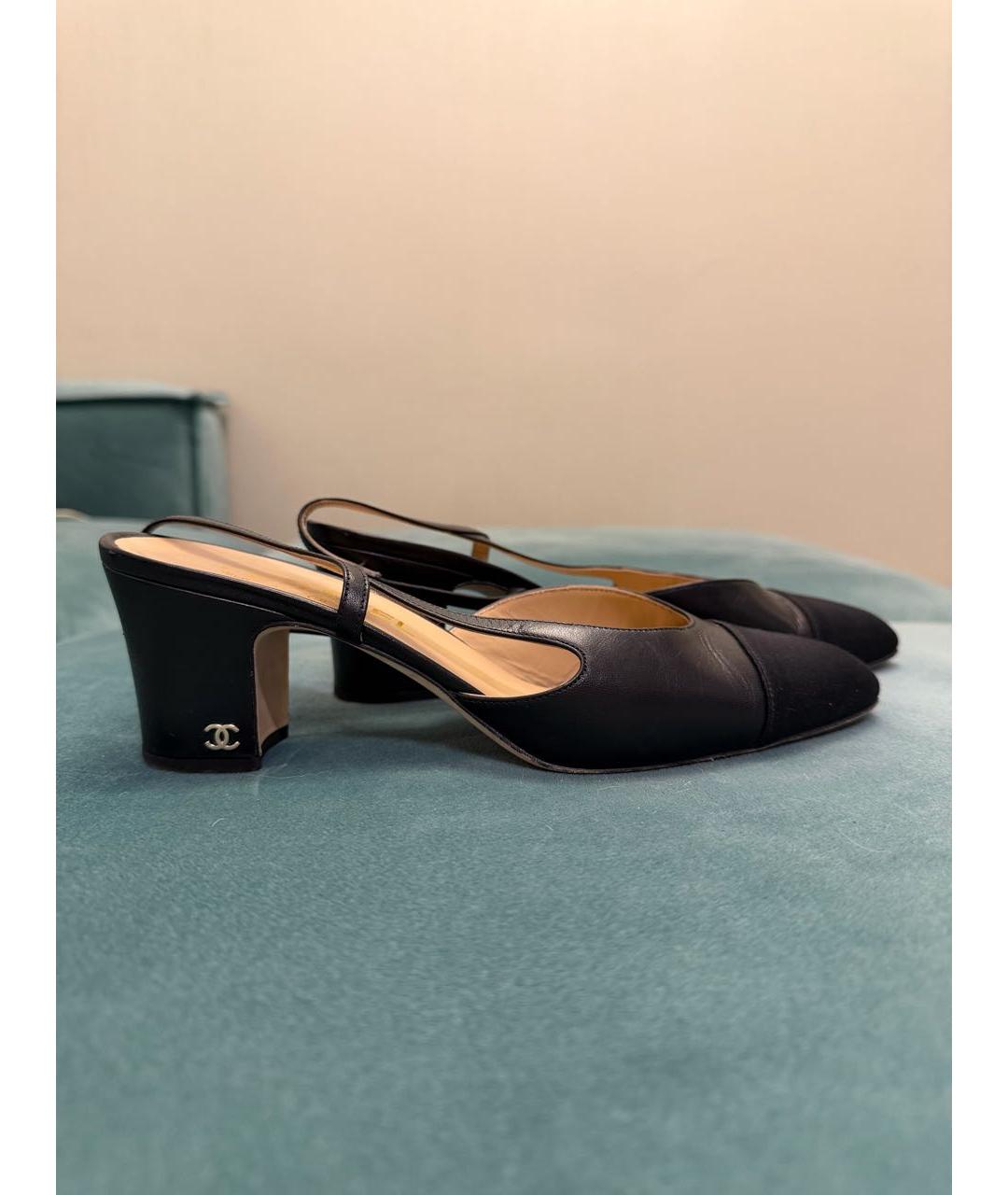 CHANEL Черные кожаные туфли, фото 5