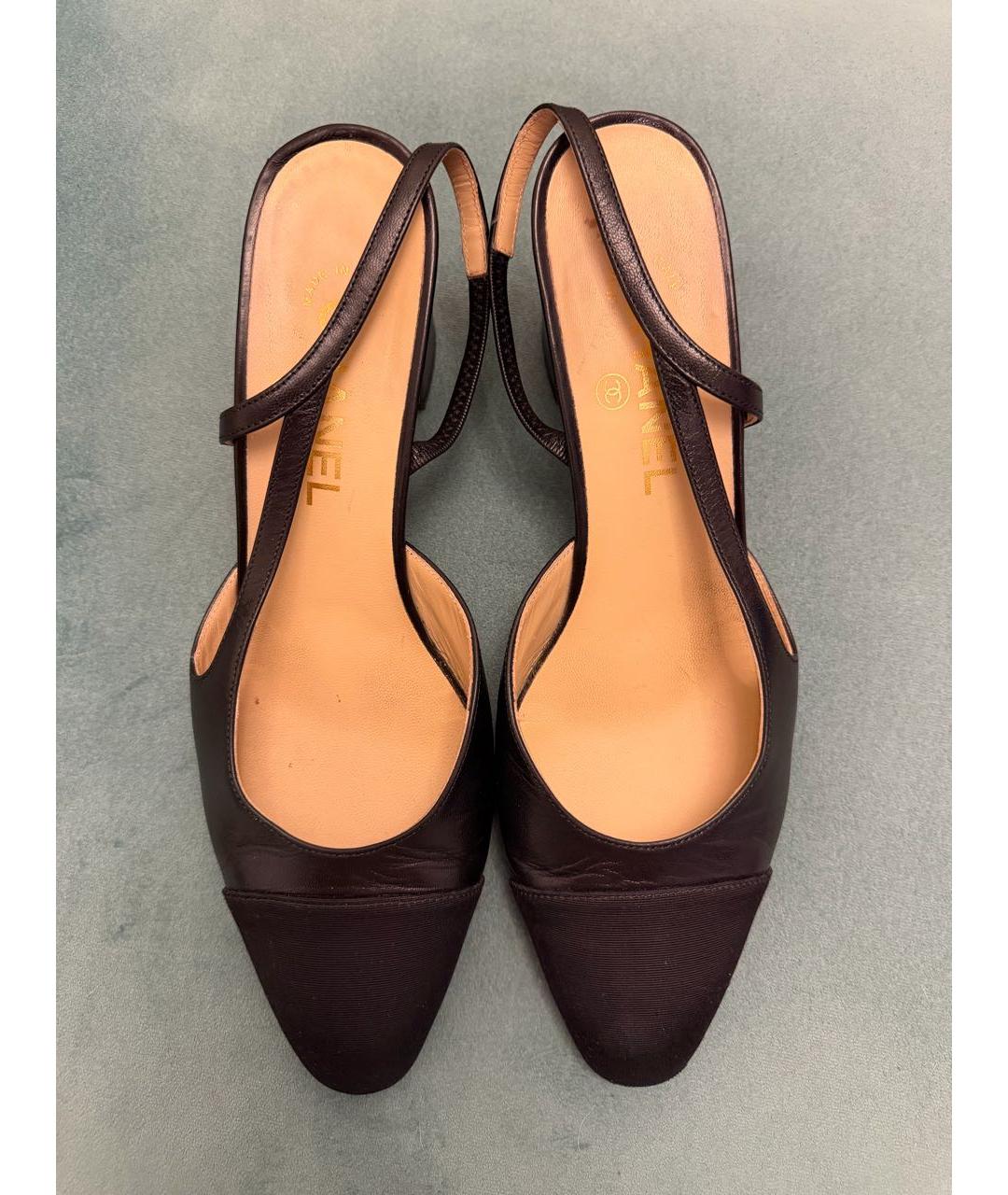 CHANEL Черные кожаные туфли, фото 2