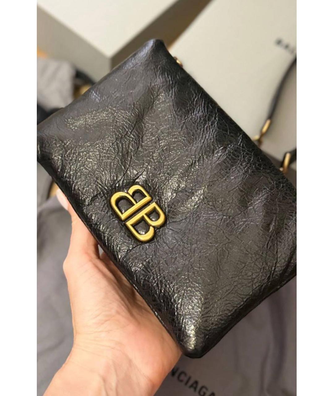 BALENCIAGA Черная кожаная сумка через плечо, фото 3