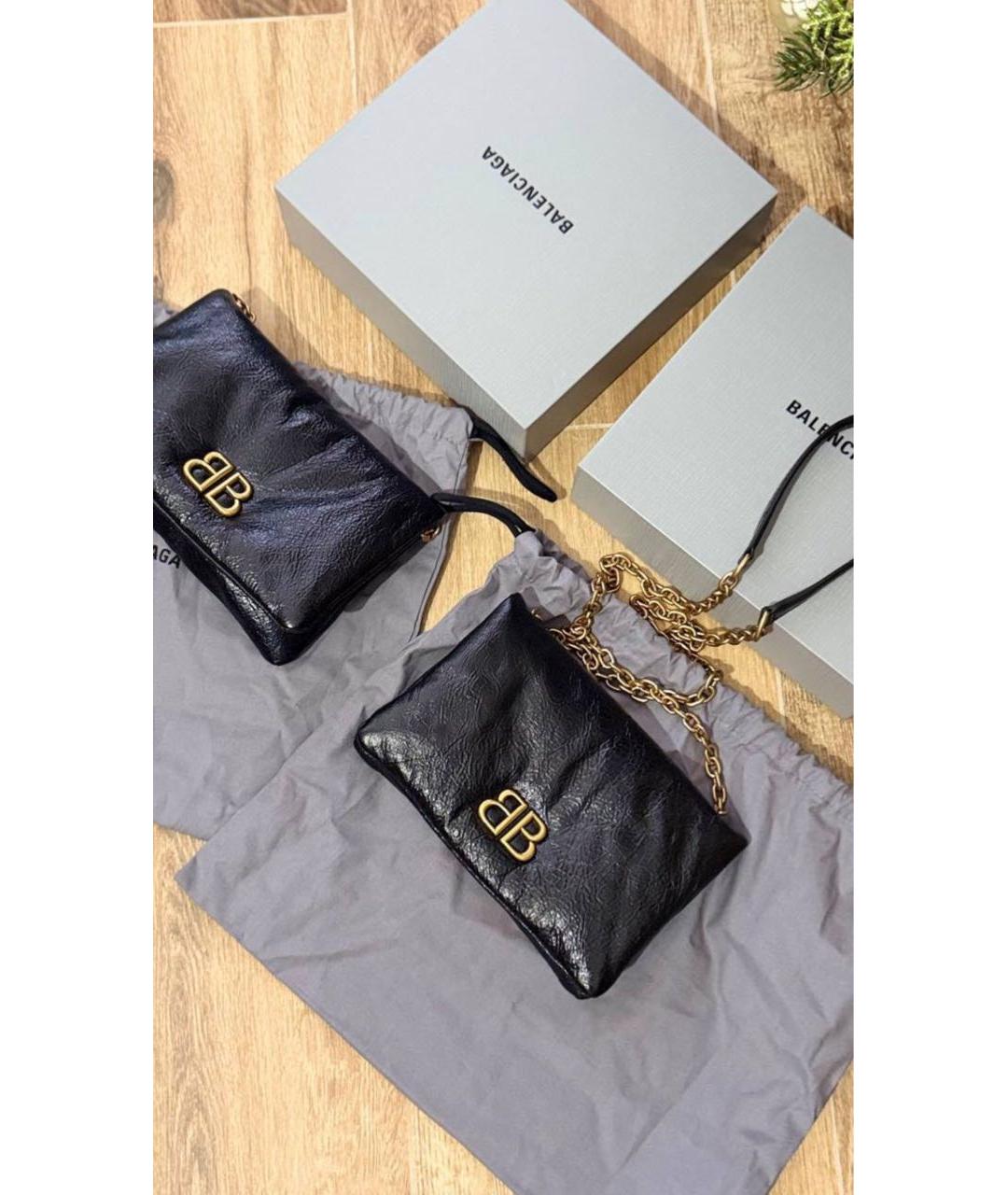 BALENCIAGA Черная кожаная сумка через плечо, фото 2