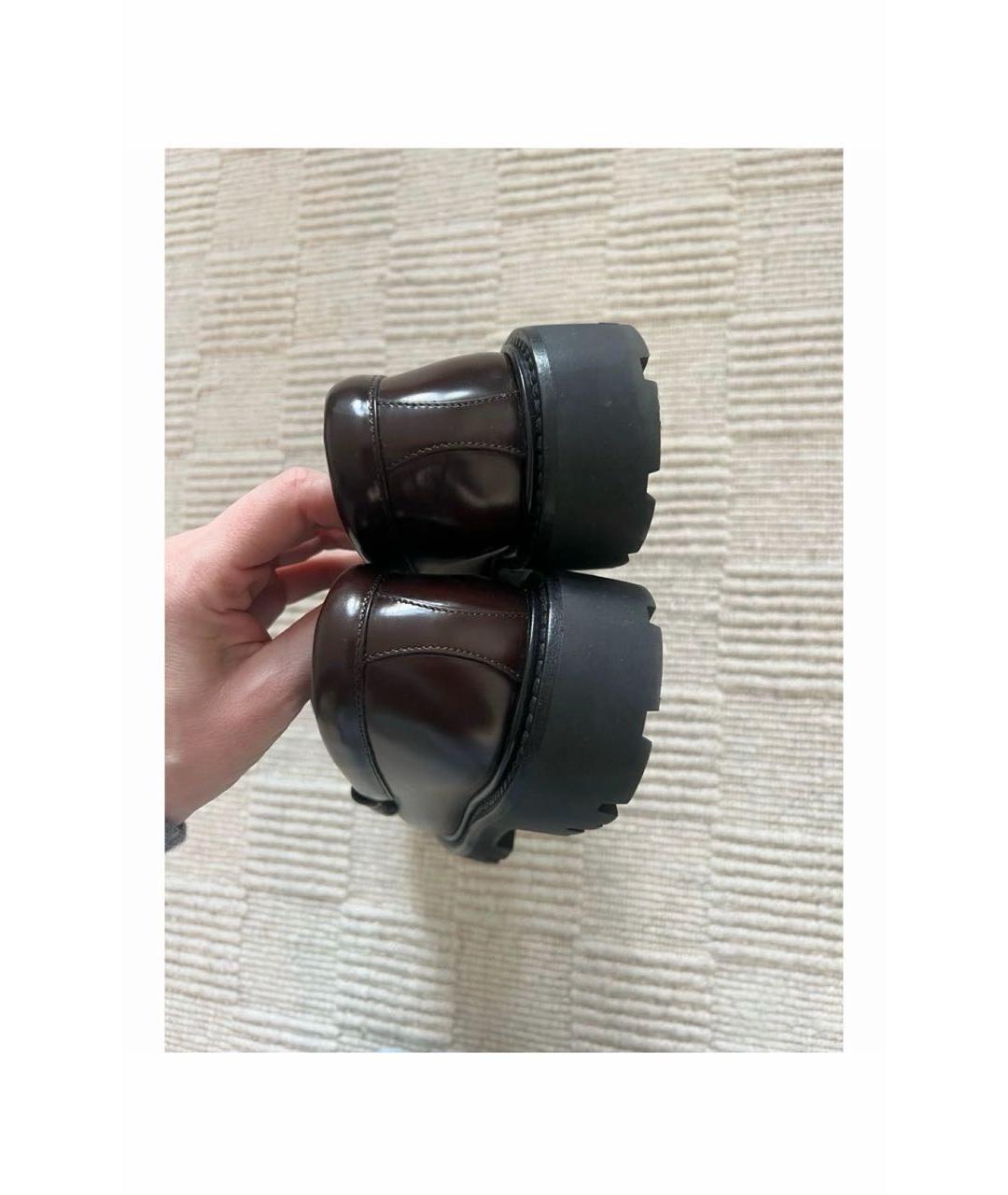 CELINE Бордовые кожаные лоферы, фото 3