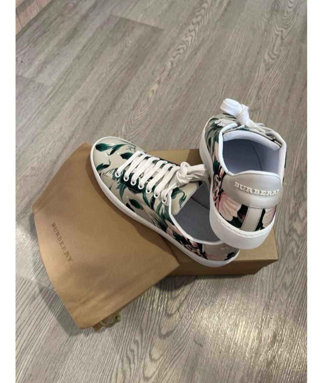 BURBERRY Мульти текстильные кеды, фото 4