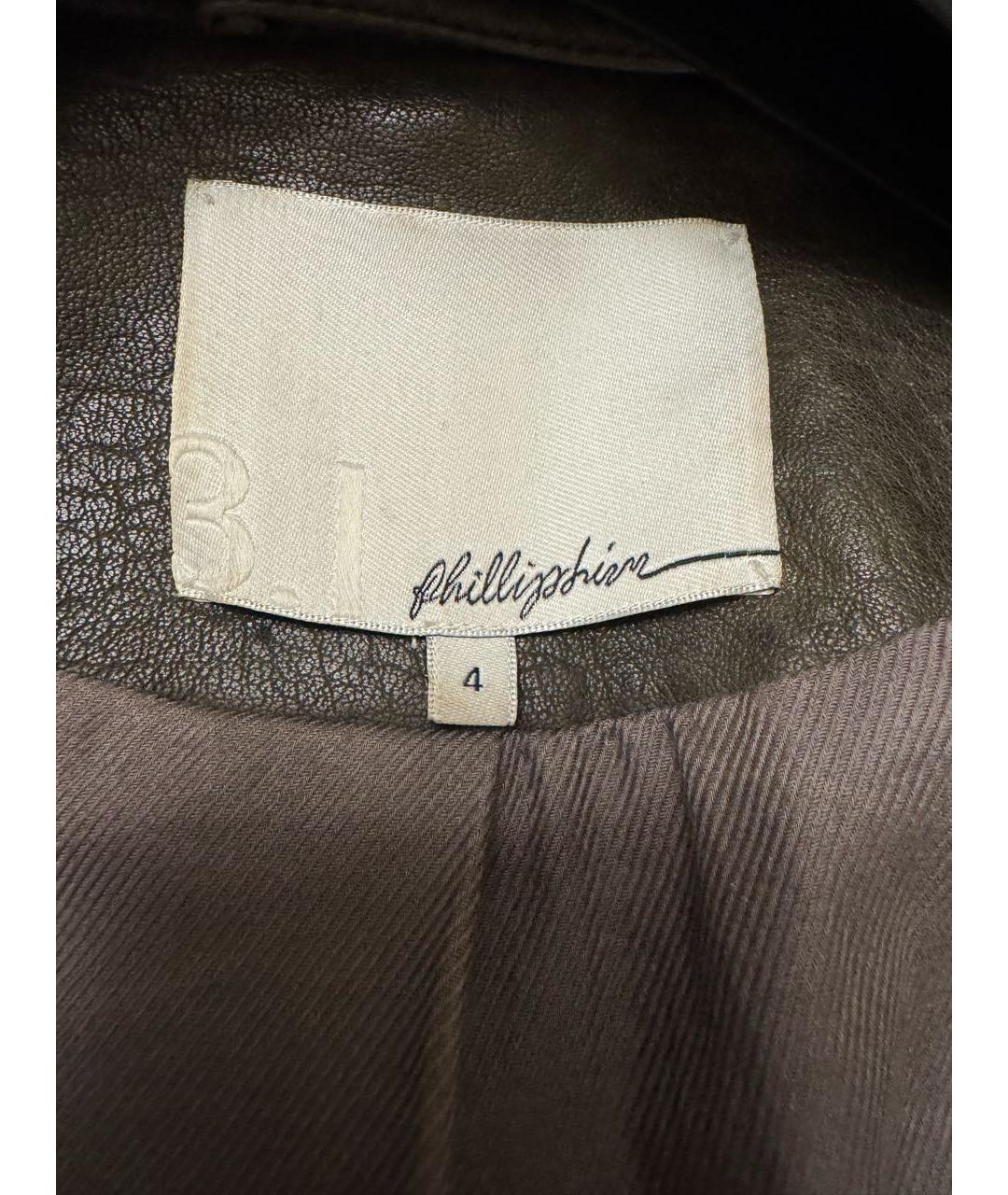 3.1 PHILLIP LIM Антрацитовый кожаный жакет/пиджак, фото 7