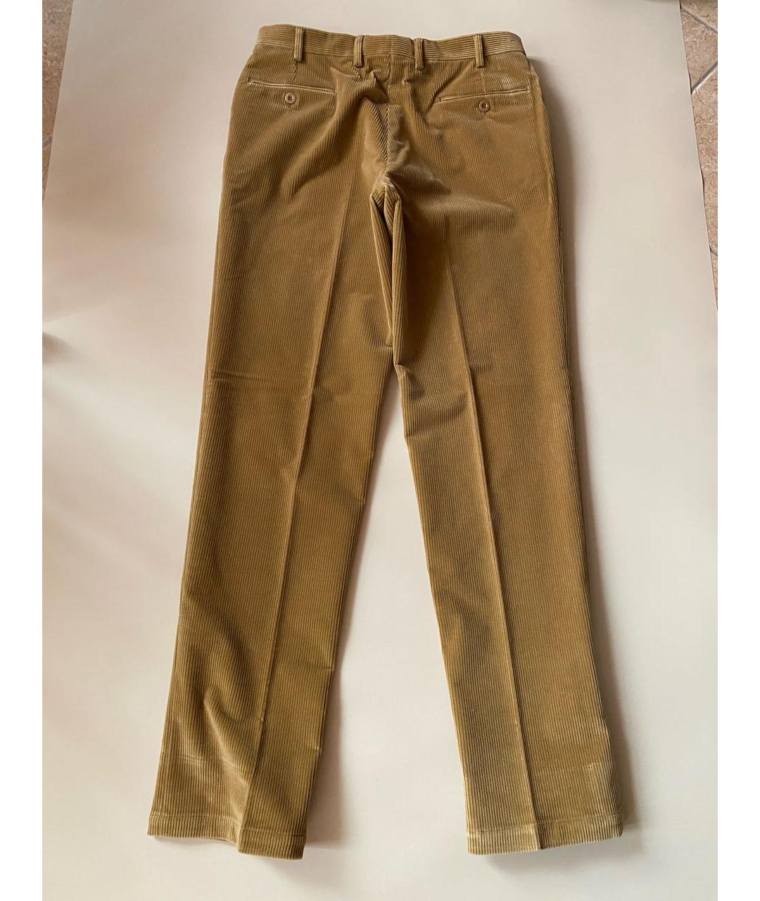 BRIONI Бежевые хлопко-эластановые повседневные брюки, фото 2