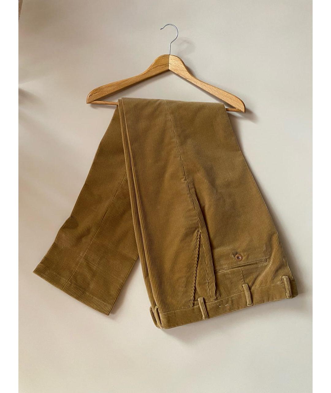 BRIONI Бежевые хлопко-эластановые повседневные брюки, фото 6