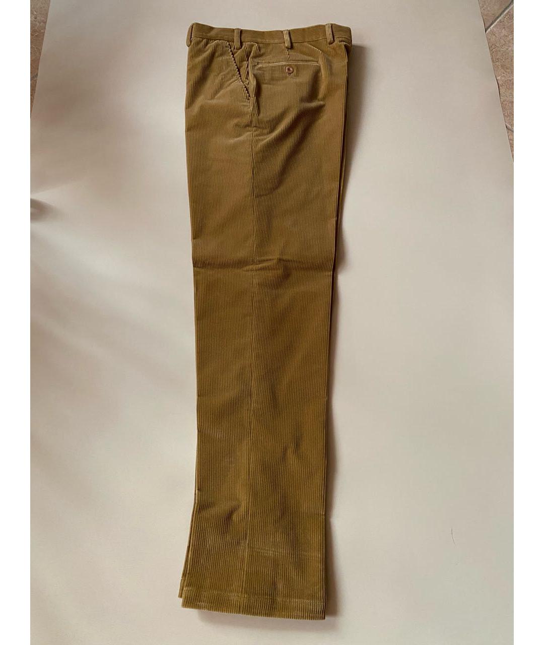 BRIONI Бежевые хлопко-эластановые повседневные брюки, фото 7