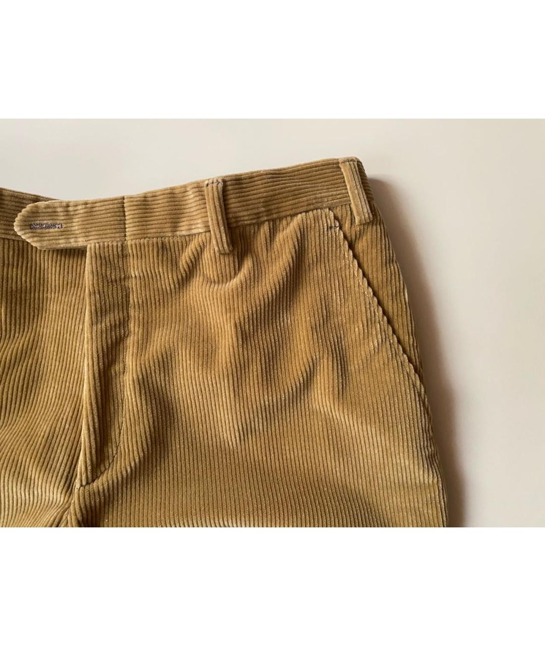 BRIONI Бежевые хлопко-эластановые повседневные брюки, фото 5