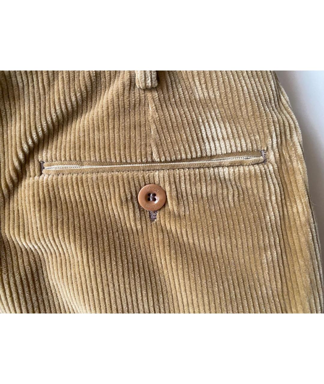 BRIONI Бежевые хлопко-эластановые повседневные брюки, фото 4