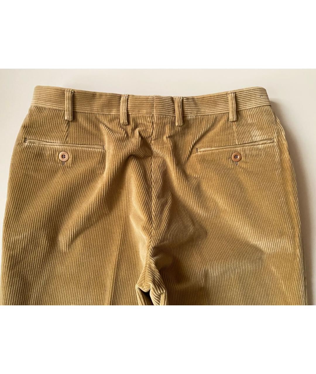 BRIONI Бежевые хлопко-эластановые повседневные брюки, фото 8
