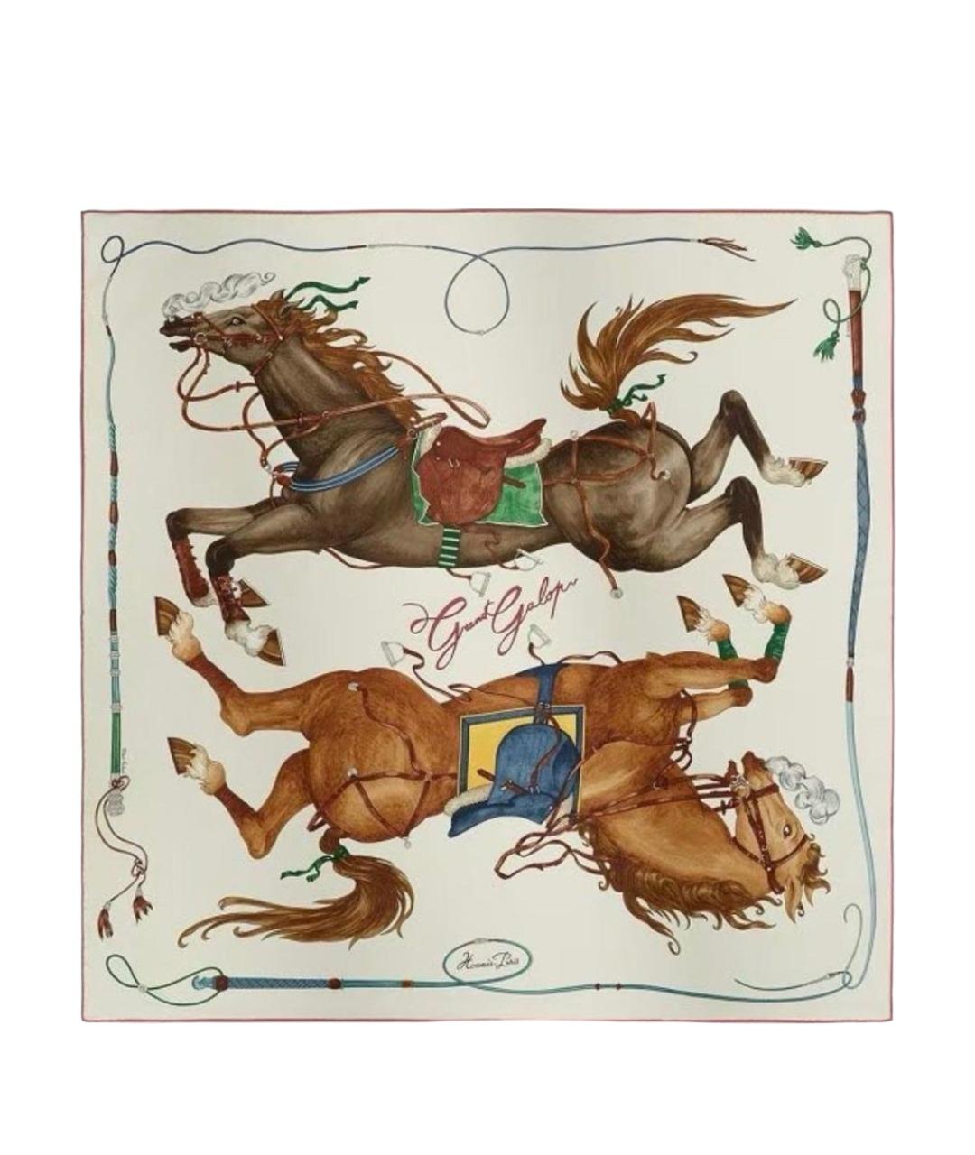 HERMES Мульти шелковый платок, фото 1