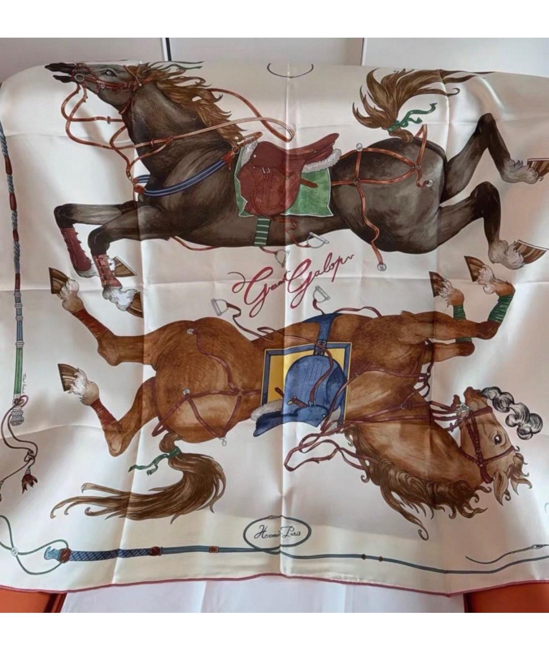 HERMES Мульти шелковый платок, фото 2