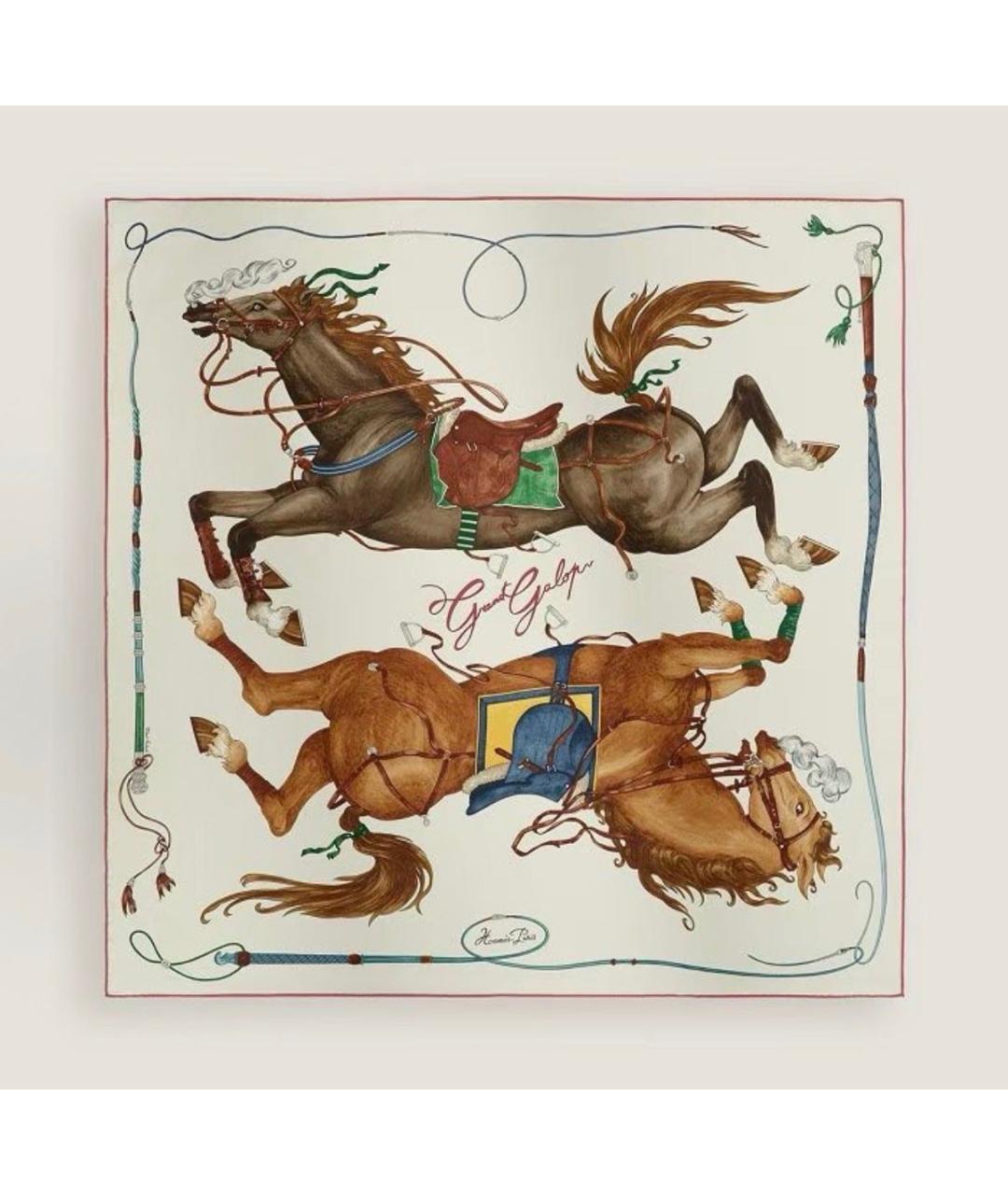 HERMES Мульти шелковый платок, фото 3