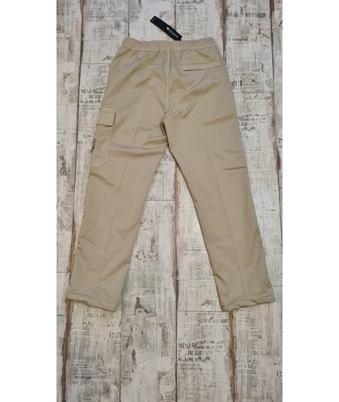 STONE ISLAND Бежевые хлопковые повседневные брюки, фото 8