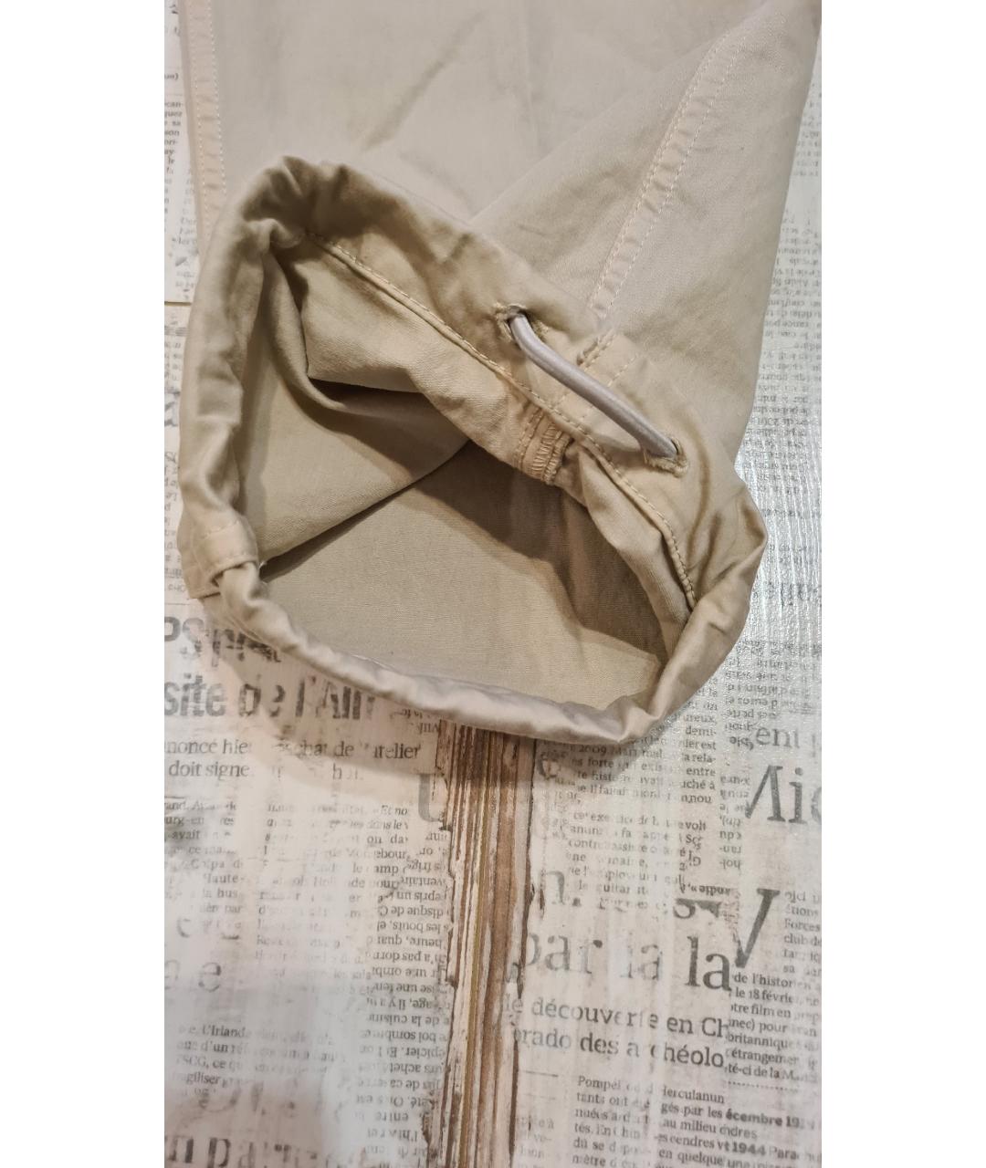 STONE ISLAND Бежевые хлопковые повседневные брюки, фото 7