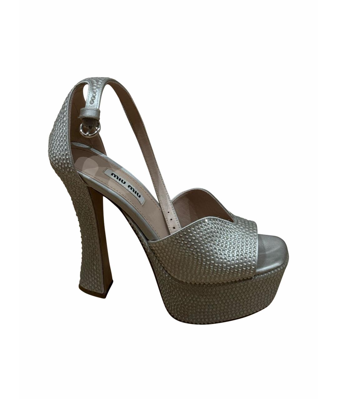 MIU MIU Серые босоножки, фото 1