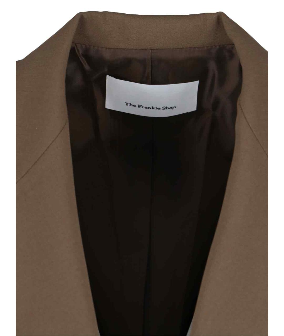 THE FRANKIE SHOP Коричневый полиэстеровый жакет/пиджак, фото 3