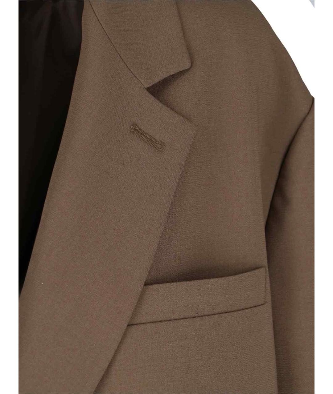 THE FRANKIE SHOP Коричневый полиэстеровый жакет/пиджак, фото 5