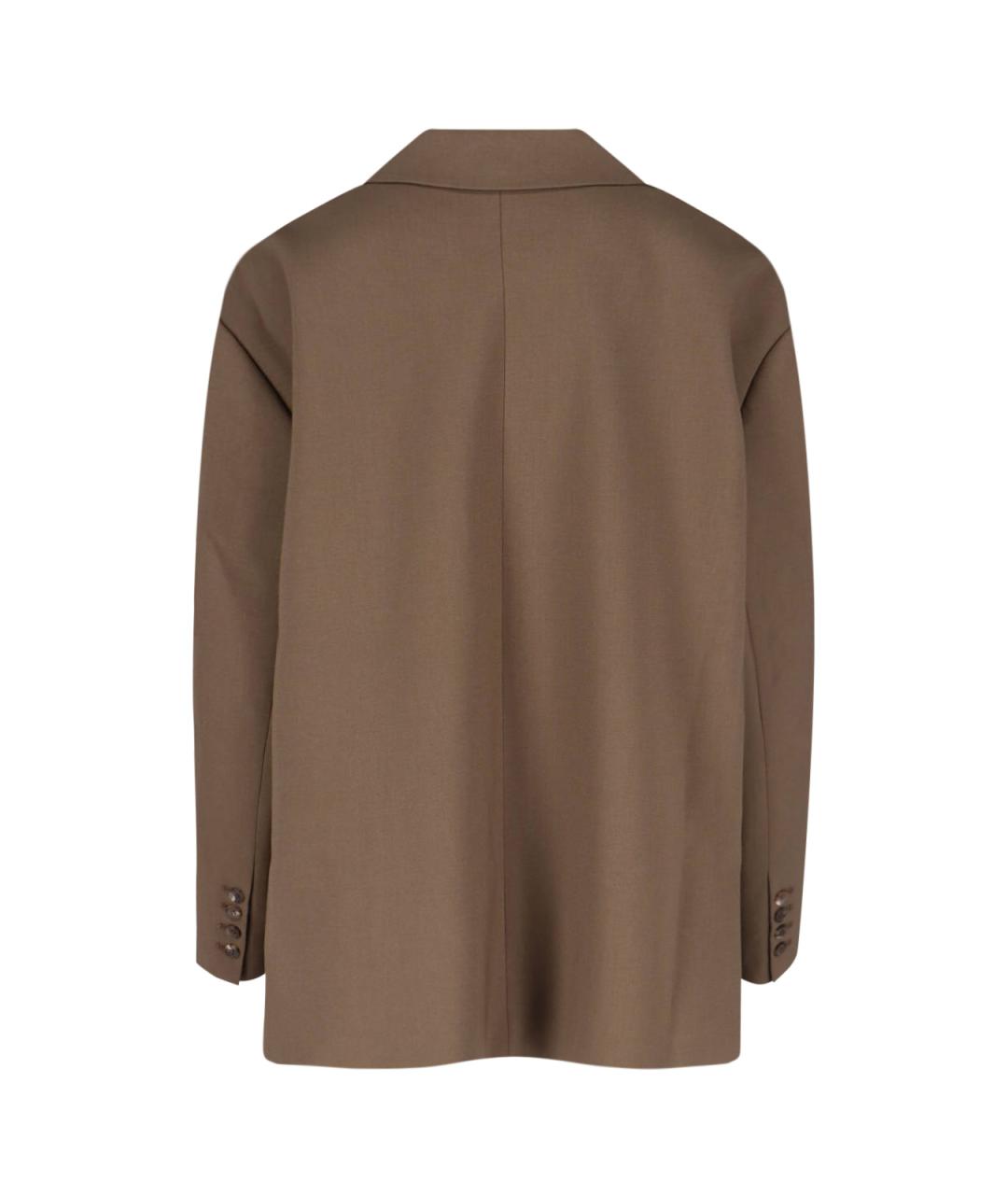 THE FRANKIE SHOP Коричневый полиэстеровый жакет/пиджак, фото 2