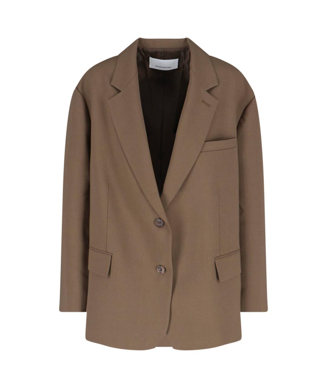 THE FRANKIE SHOP Коричневый полиэстеровый жакет/пиджак, фото 1
