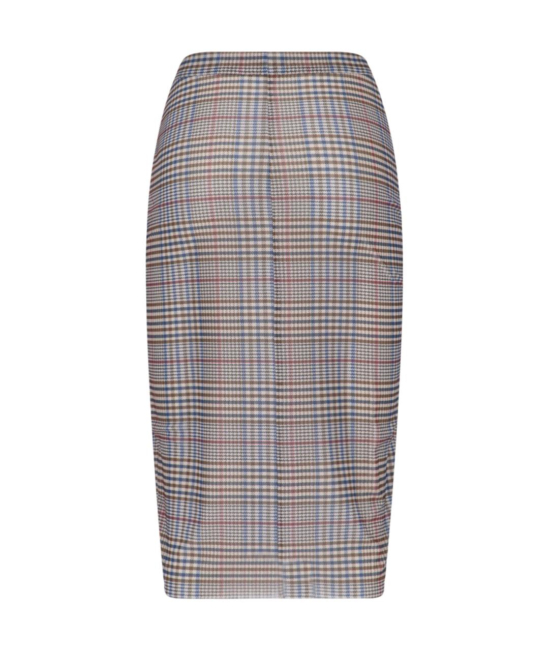 THE FRANKIE SHOP Мульти полиэстеровая юбка миди, фото 2