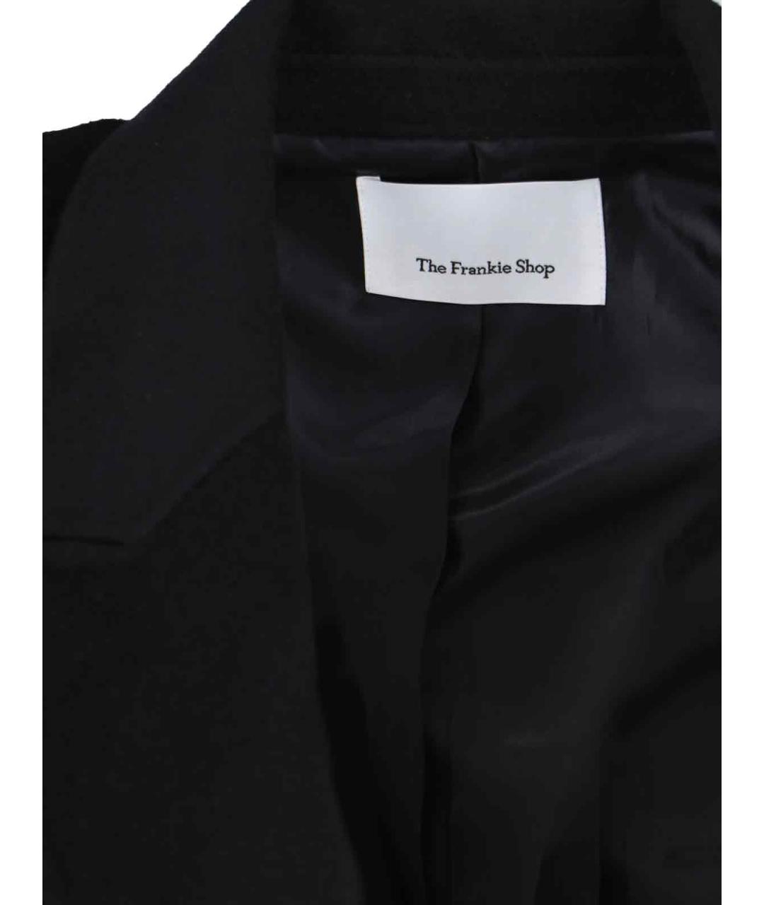 THE FRANKIE SHOP Черное шерстяное пальто, фото 4