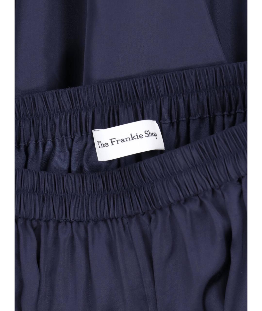 THE FRANKIE SHOP Синие вискозные прямые брюки, фото 5