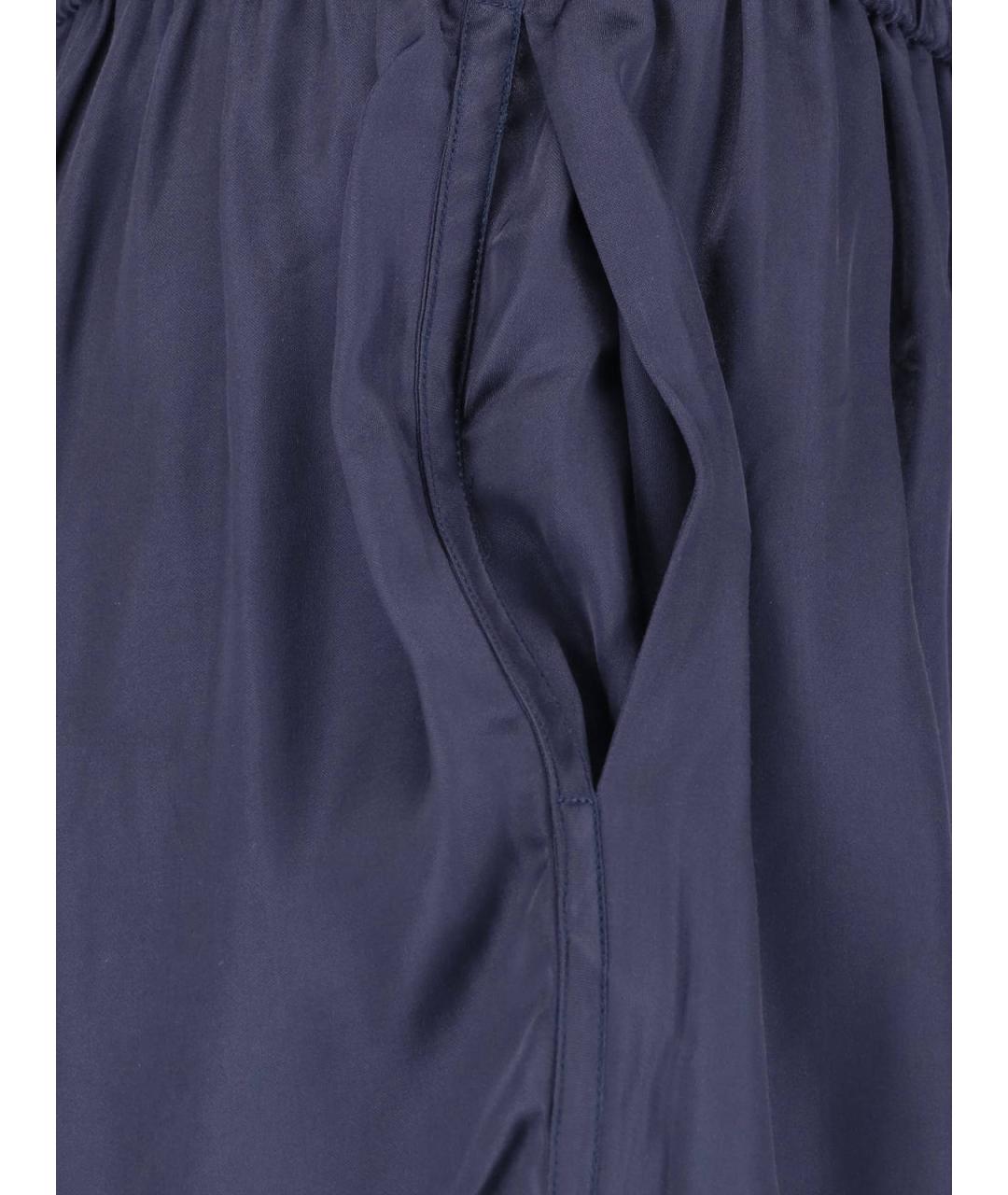 THE FRANKIE SHOP Синие вискозные прямые брюки, фото 4