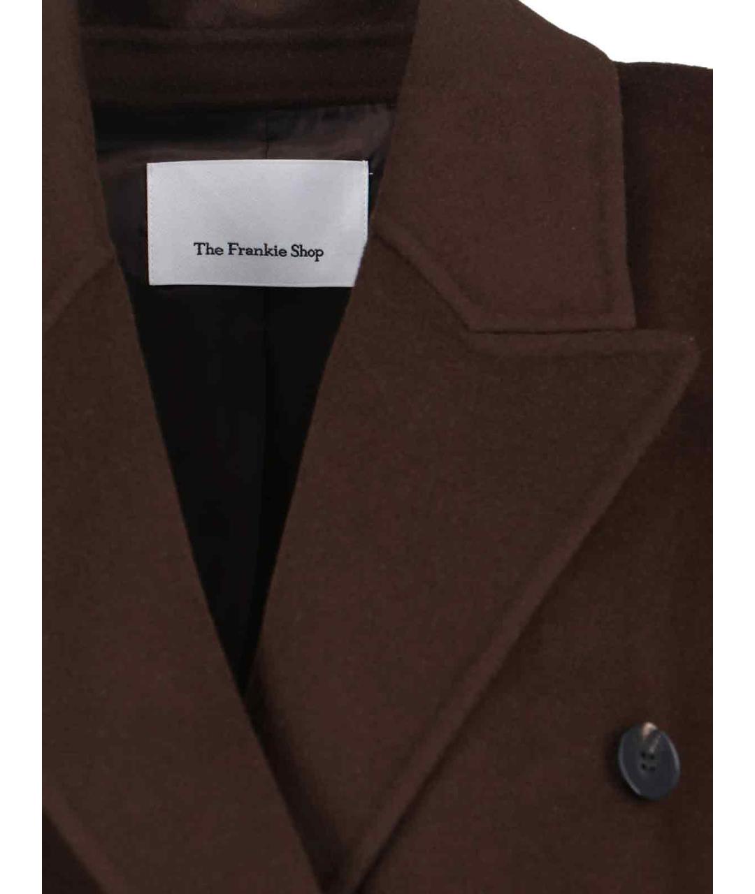 THE FRANKIE SHOP Коричневое шерстяное пальто, фото 4