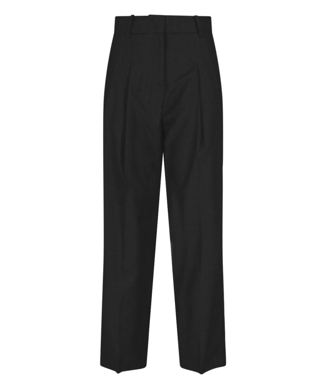 THE FRANKIE SHOP Черные шерстяные прямые брюки, фото 1