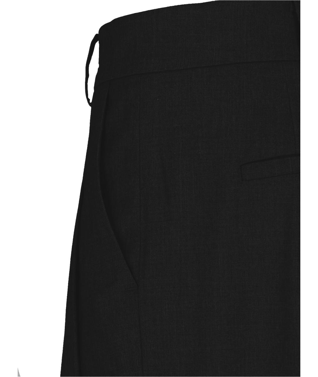 THE FRANKIE SHOP Черные шерстяные прямые брюки, фото 4