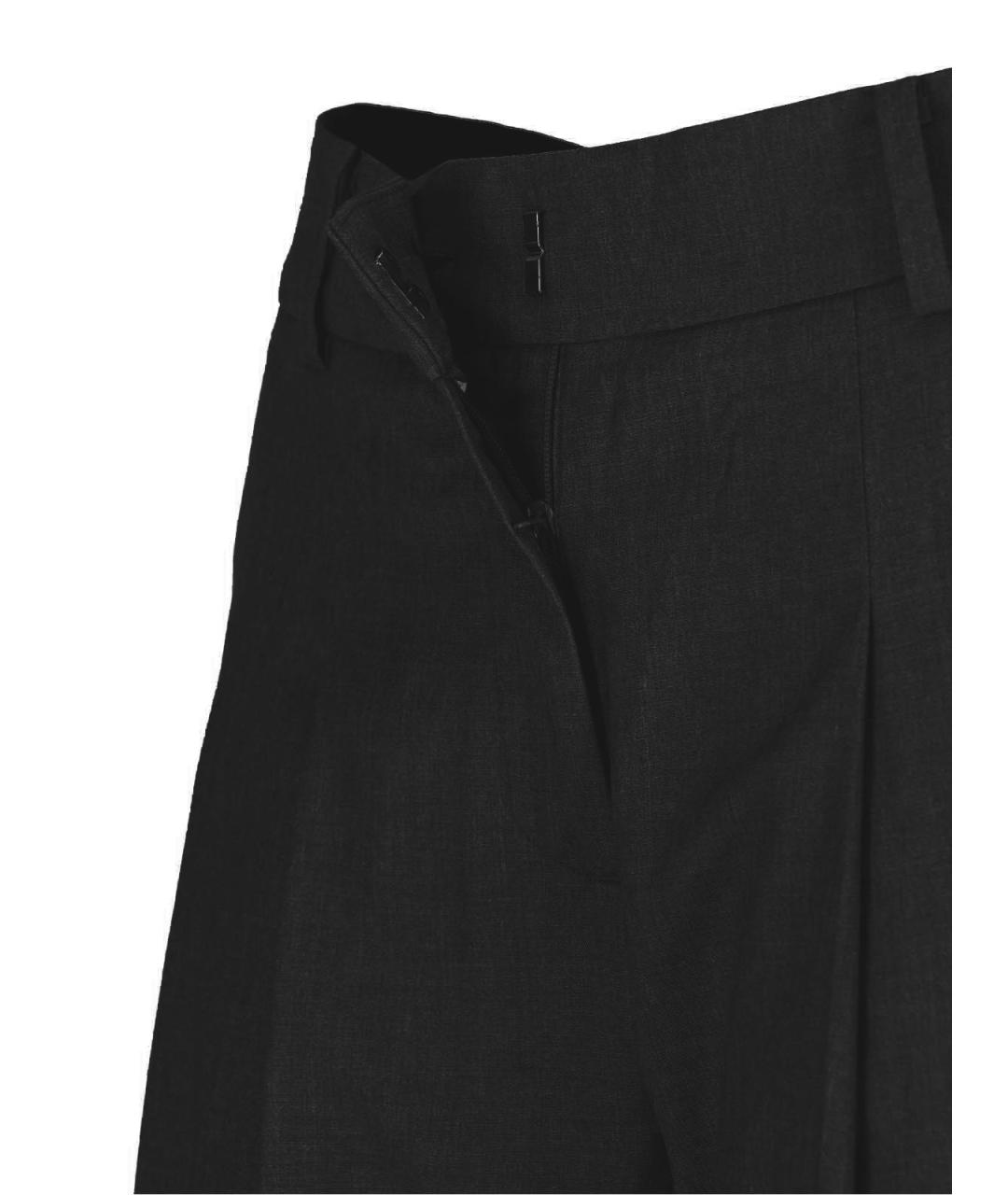 THE FRANKIE SHOP Черные шерстяные прямые брюки, фото 5