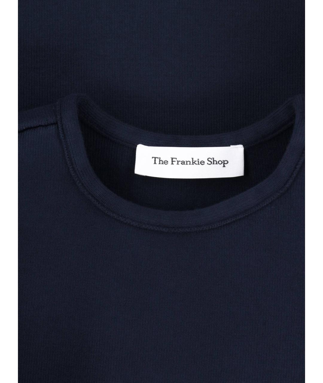 THE FRANKIE SHOP Синяя вискозная футболка, фото 3