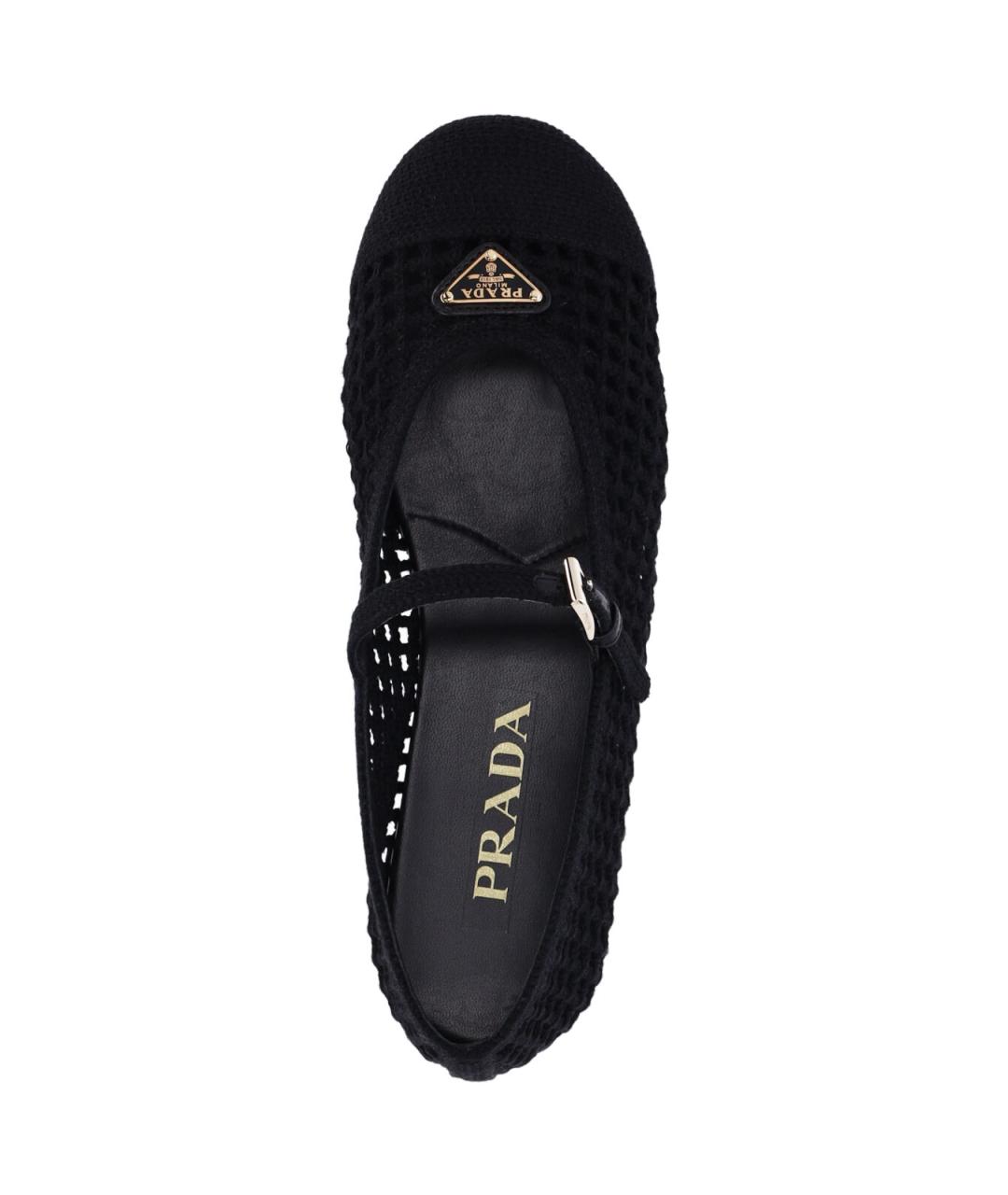 PRADA Черные текстильные балетки, фото 5