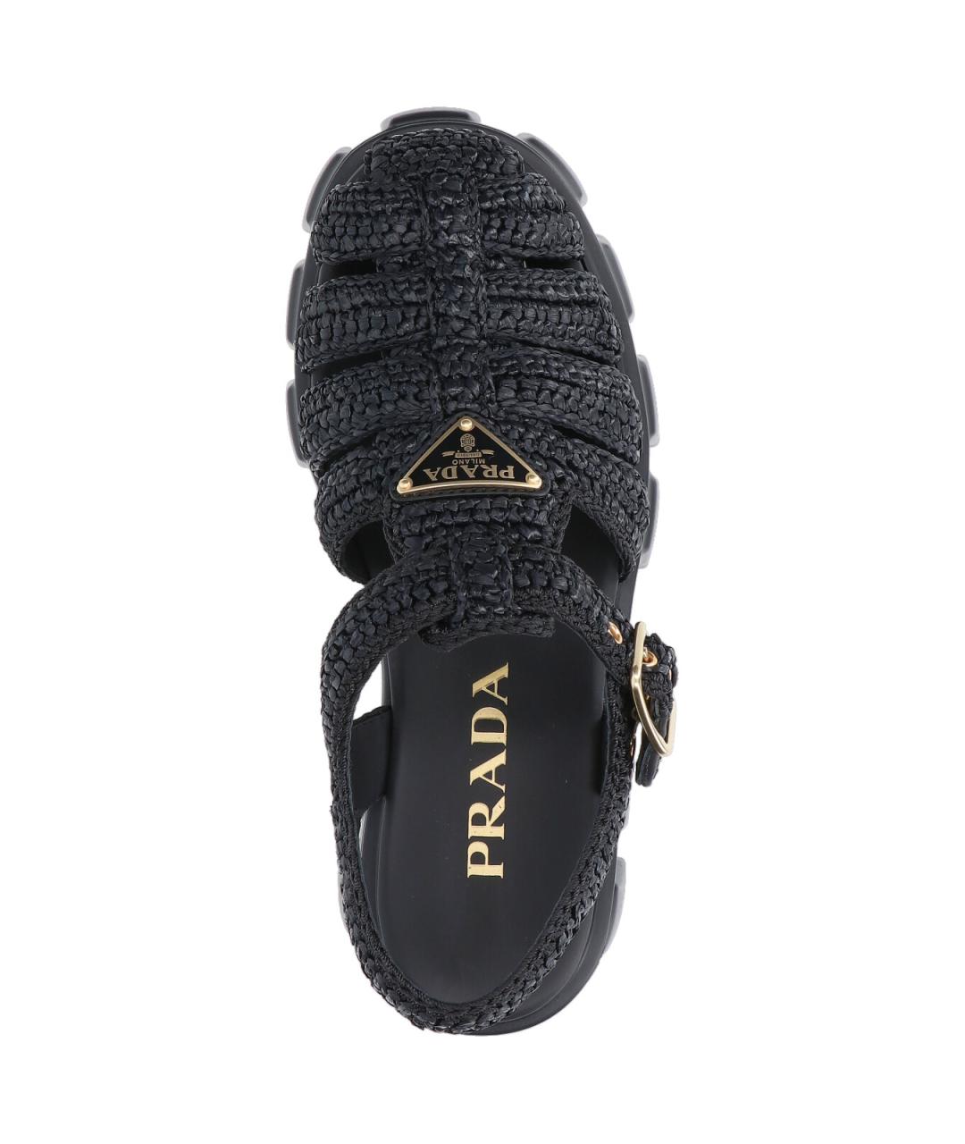 PRADA Черные синтетические босоножки, фото 5