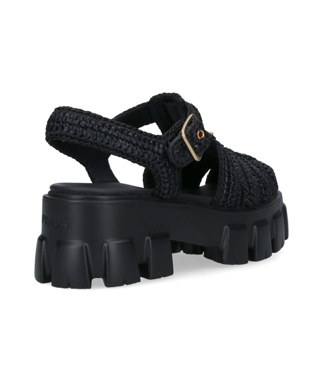 PRADA Черные синтетические босоножки, фото 4