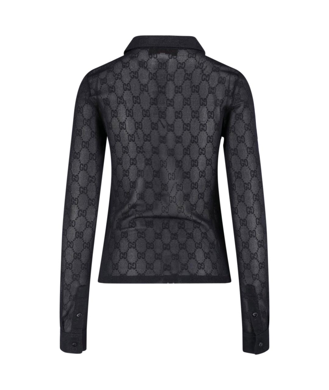 GUCCI Черная полиэстеровая рубашка, фото 2