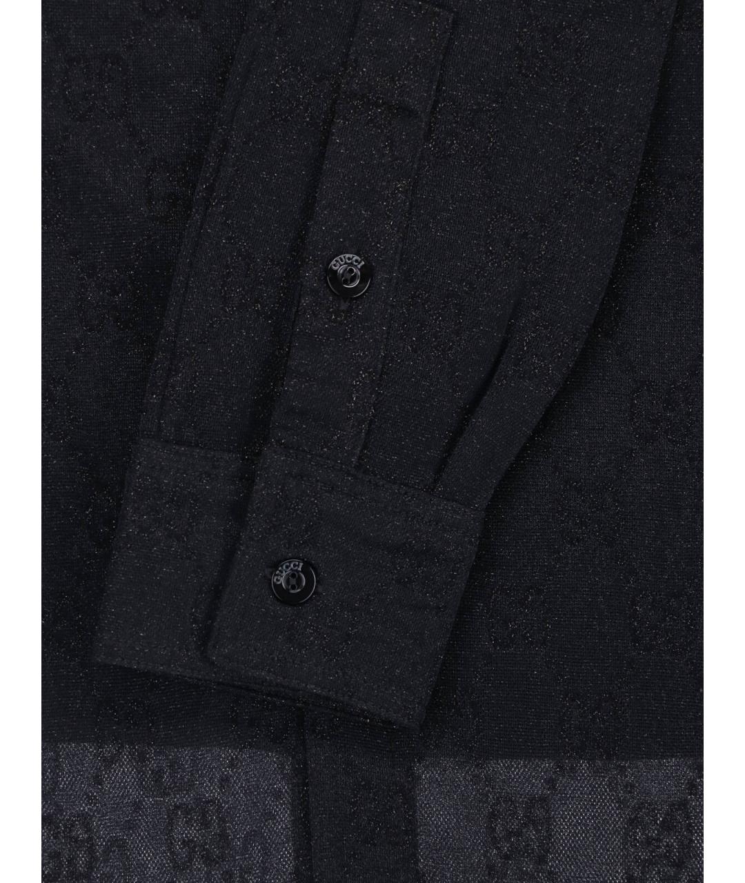 GUCCI Черная полиэстеровая рубашка, фото 5