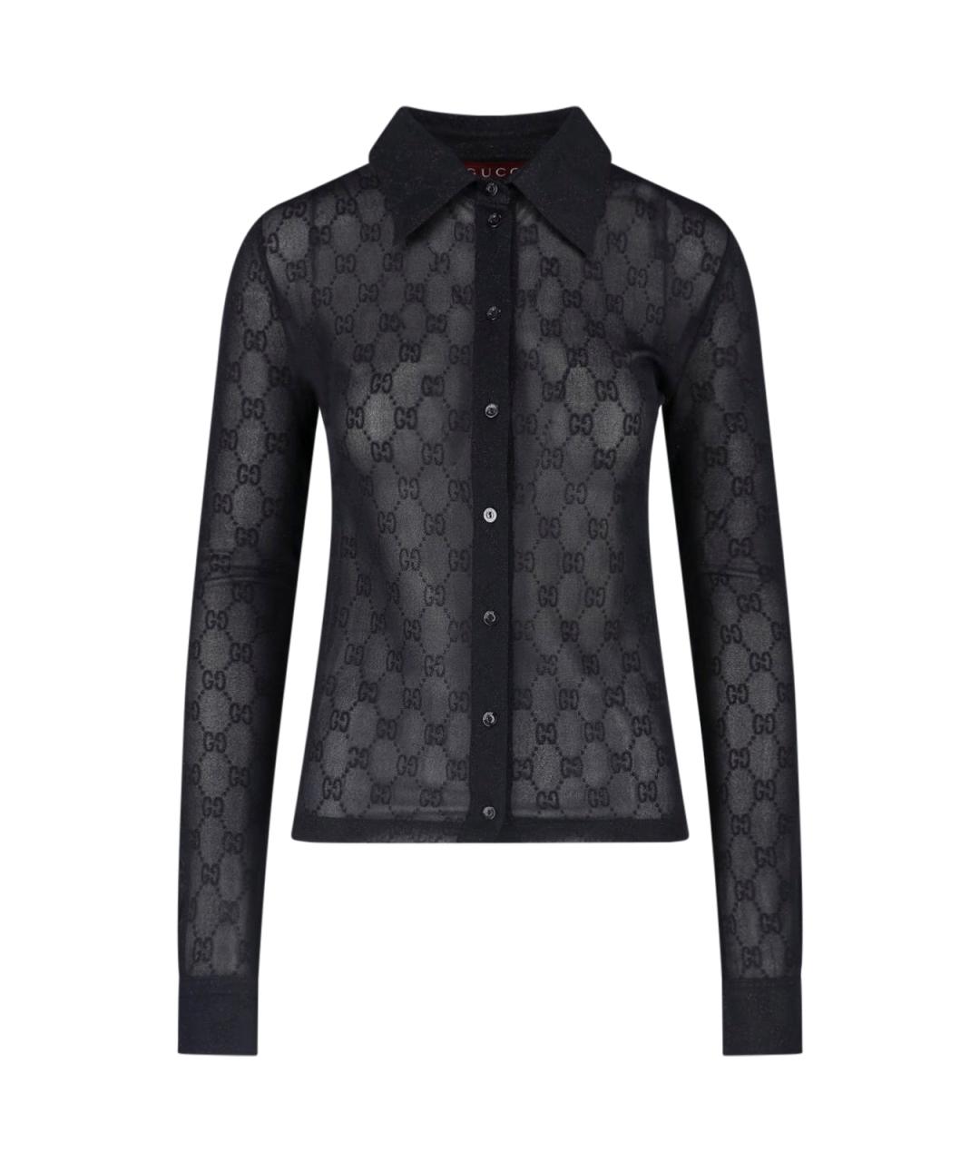 GUCCI Черная полиэстеровая рубашка, фото 1