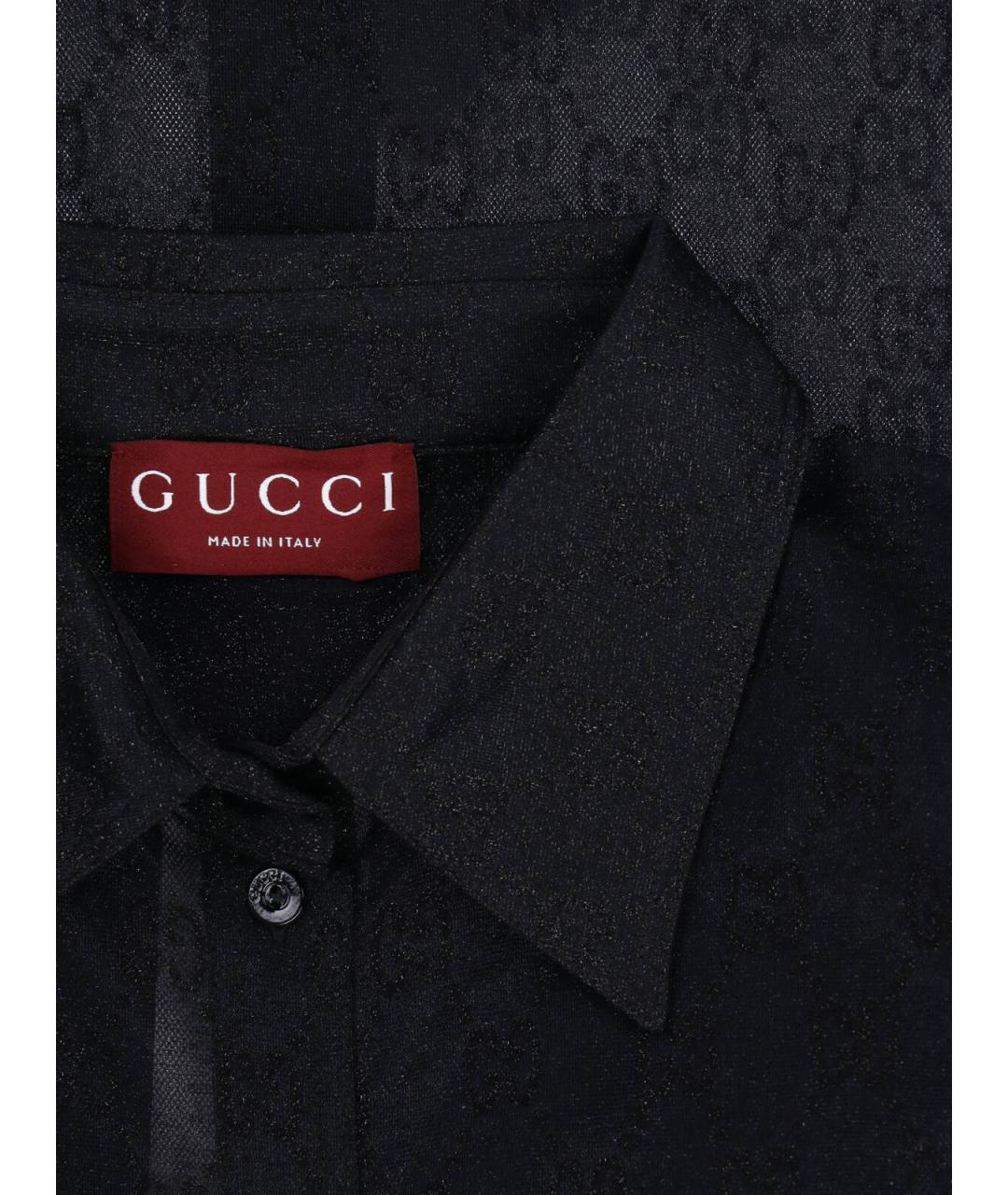 GUCCI Черная полиэстеровая рубашка, фото 3