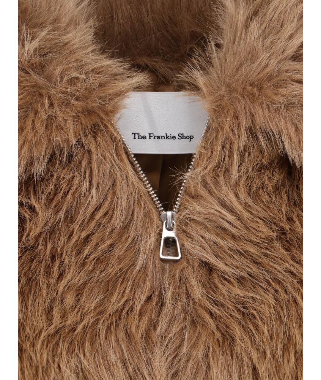 THE FRANKIE SHOP Бежевая полиэстеровая шуба, фото 4