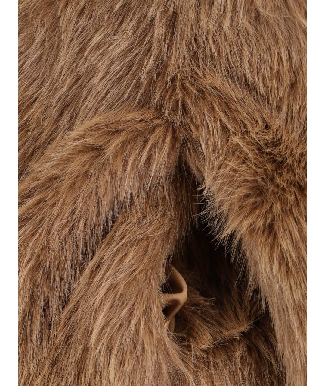 THE FRANKIE SHOP Бежевая полиэстеровая шуба, фото 3