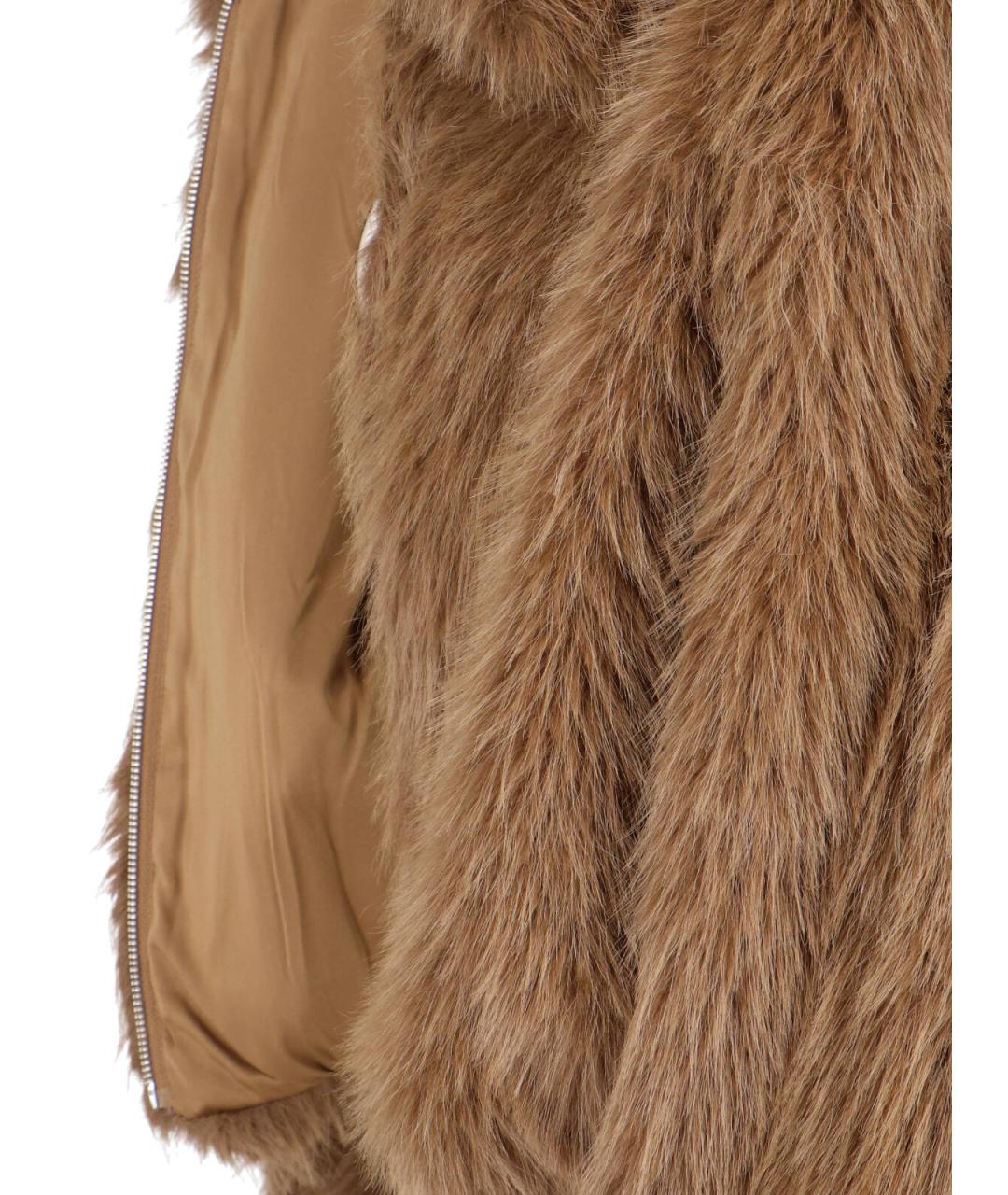 THE FRANKIE SHOP Бежевая полиэстеровая шуба, фото 5