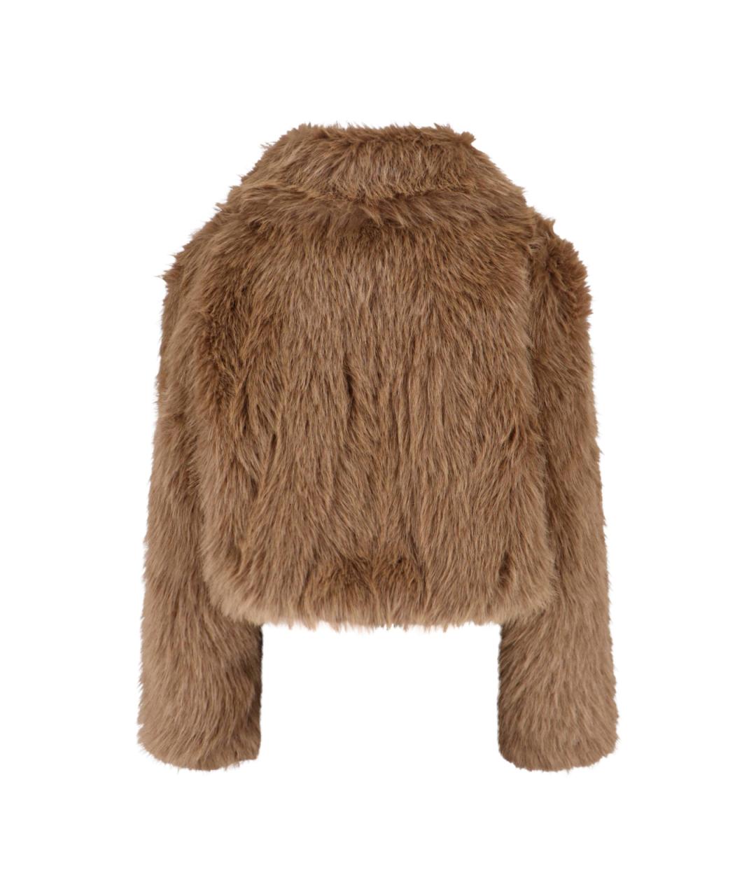 THE FRANKIE SHOP Бежевая полиэстеровая шуба, фото 2