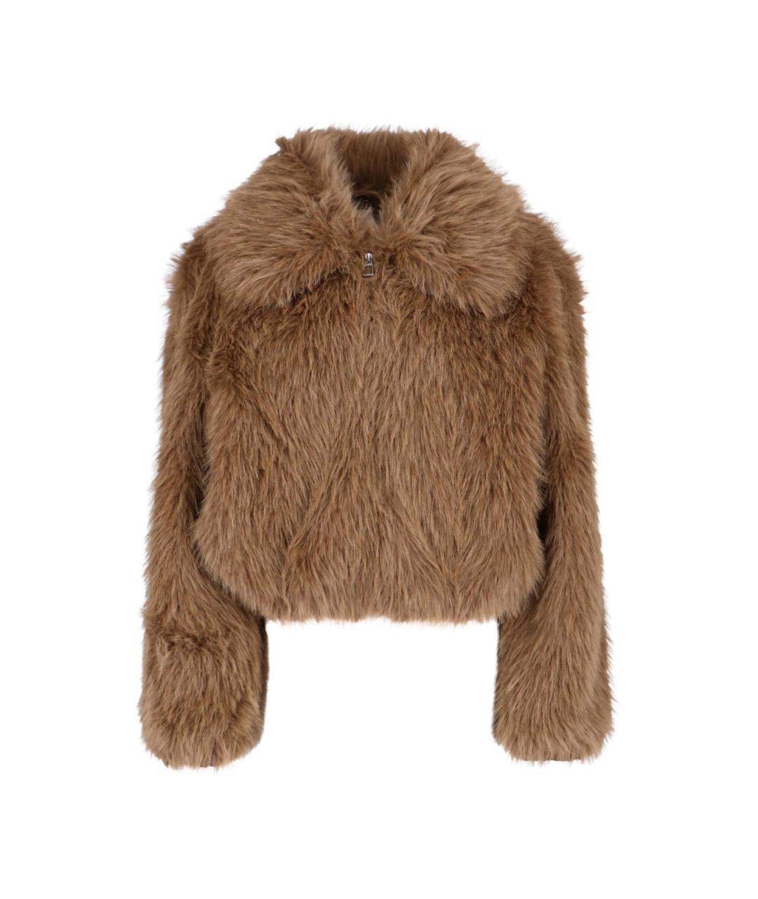 THE FRANKIE SHOP Бежевая полиэстеровая шуба, фото 1